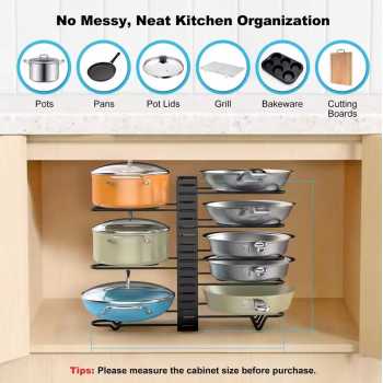 Gambar produk KAIERSEN Rak Panci Dapur Pot Rack Organizer Under Cabinet 8 Tier - KA1
