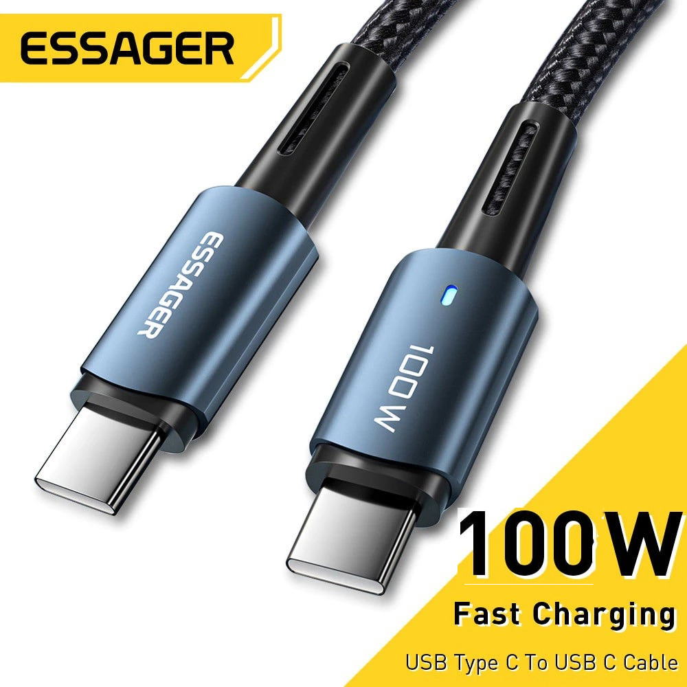 Gambar produk ESSAGER Sunset Kabel Data USB Type C to Type C Fast Charging 100W 1M - EXCTT1-CG03