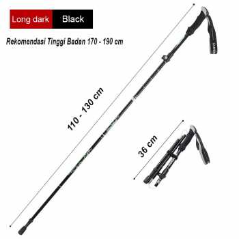 Gambar produk TaffSPORT Tongkat Hiking Lipat Trekking Pole Aluminium Alloy 130cm - TF13