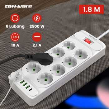 Taffware Stop Kontak USB Type C EU Plug 10A 110-250V 2500W - QL-1077U / QL-1078U
