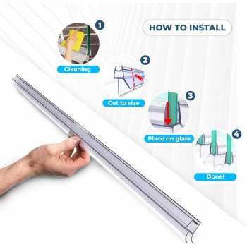 Gambar produk Villy Seal Strip Penutup Celah Pintu Kaca Kamar Mandi Tebal 4-6mm 50cm 20mm - V50