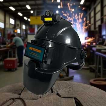 OZY Helm Las Automatic Dimming Flip Top Protective Mask with Headlight - 0-10
