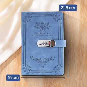 Gambar produk Toddi Buku Jurnal Leather Determination A5 200 Halaman Grid with Lock - TDD3