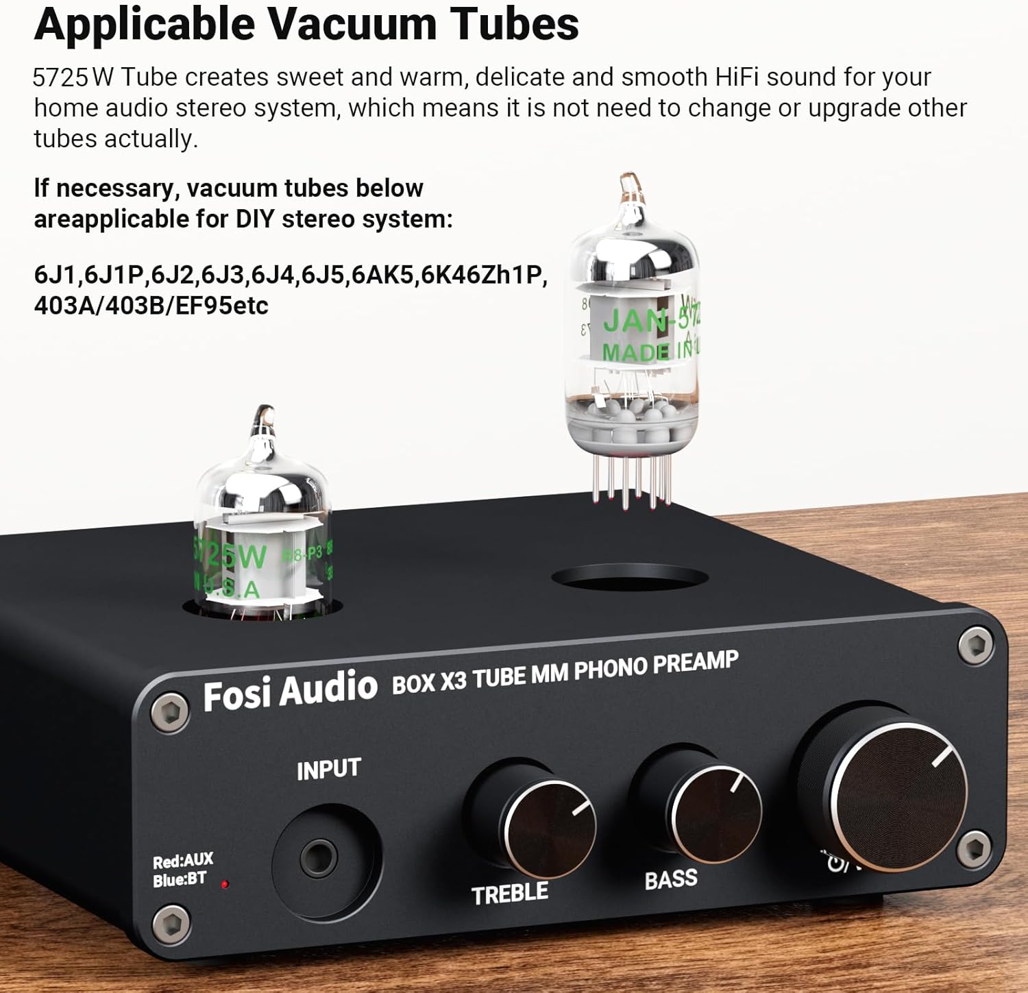 Gambar produk Fosi Audio Preamplifier Bluetooth Phonograph with Vacuum Tube - Box X3