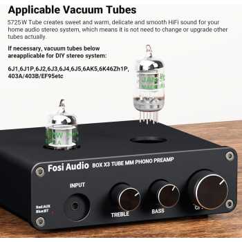 Gambar produk Fosi Audio Preamplifier Bluetooth Phonograph with Vacuum Tube - Box X3