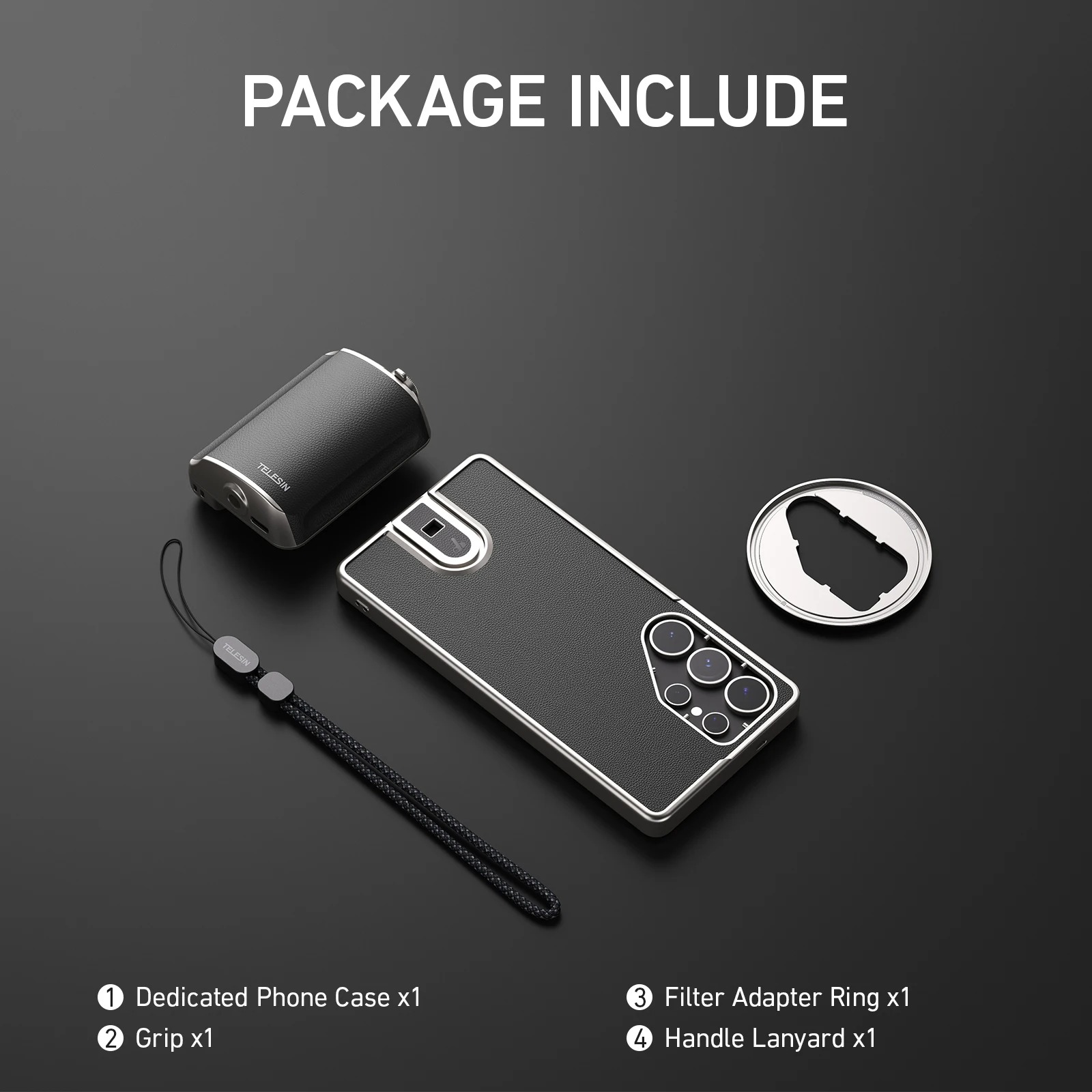Gambar produk TELESIN Handle Selfie Grip Phone Shutter for Samsung S25 Ultra - P5-MCS-01-TSX