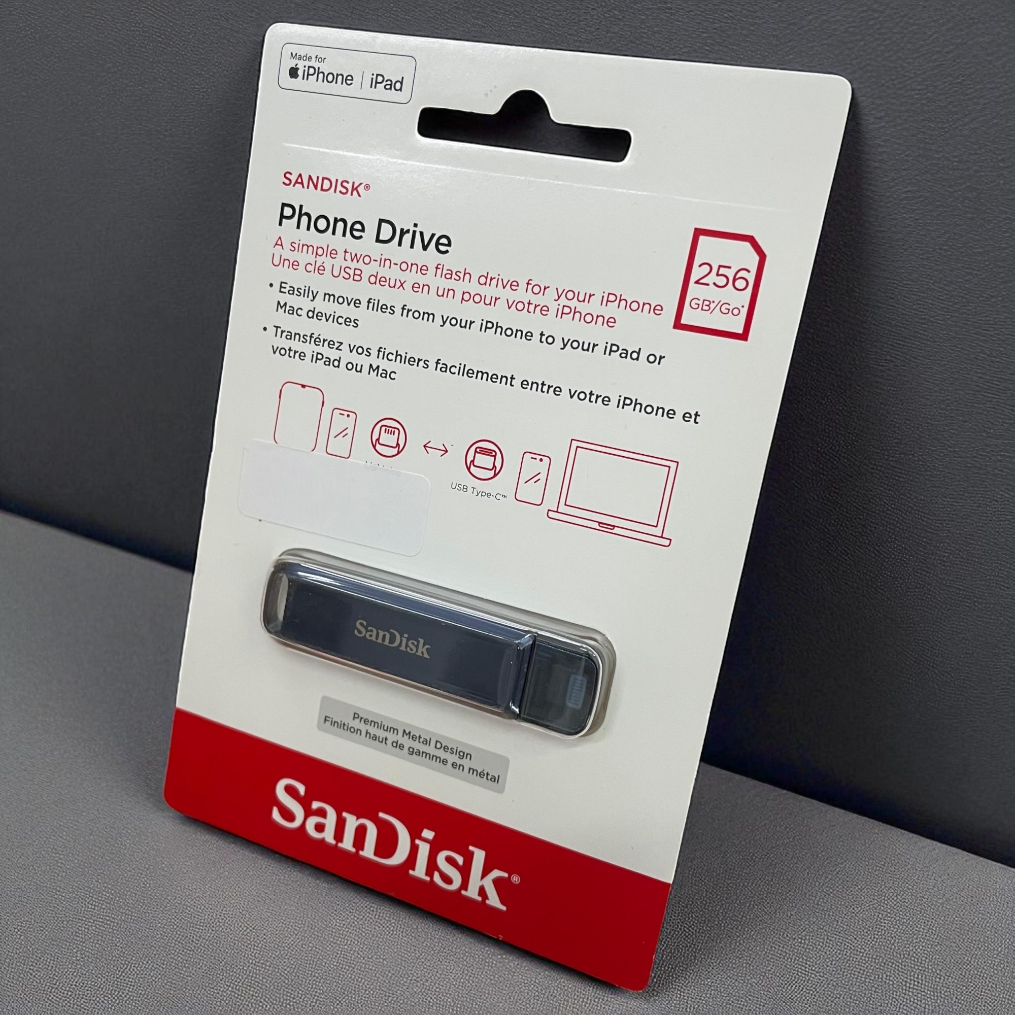 Gambar produk SanDisk Phone Drive USB Type-C Lightning 90MB/s 256GB - SDIXD0N