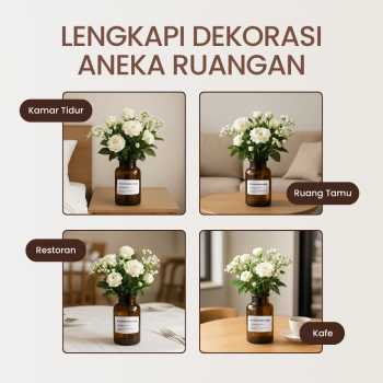 Gambar produk DDSSTORE Vas Bunga Botol Kaca Aesthetic Bottle Vases Flower Pot 500ml - EN549