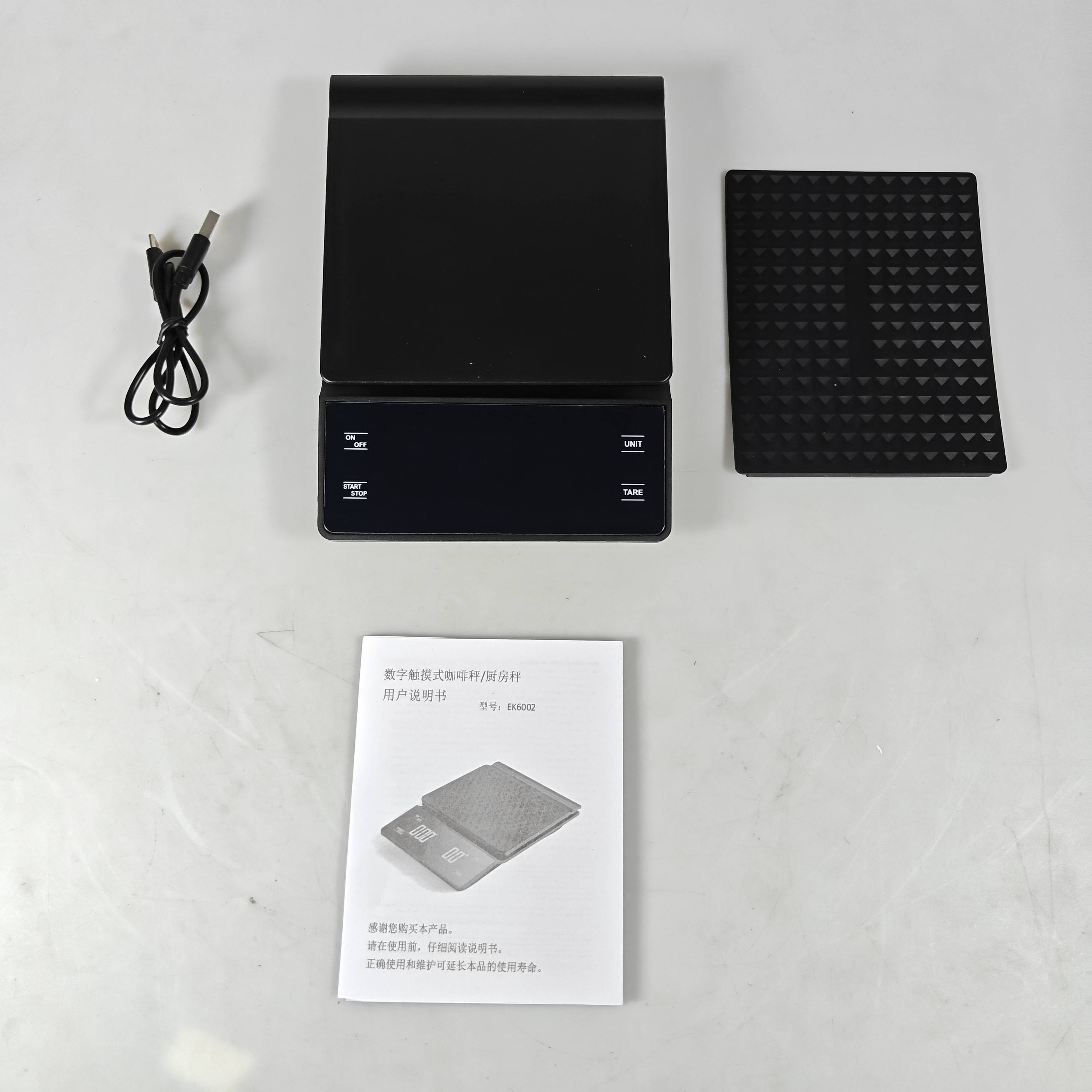 Gambar produk SCALI Timbangan Kopi Digital Timer Coffee Scale Rechargeable 3kg 0.1g - EK6002