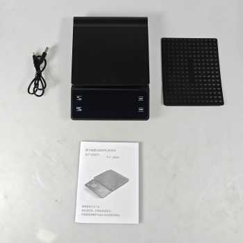 Gambar produk SCALI Timbangan Kopi Digital Timer Coffee Scale Rechargeable 3kg 0.1g - EK6002