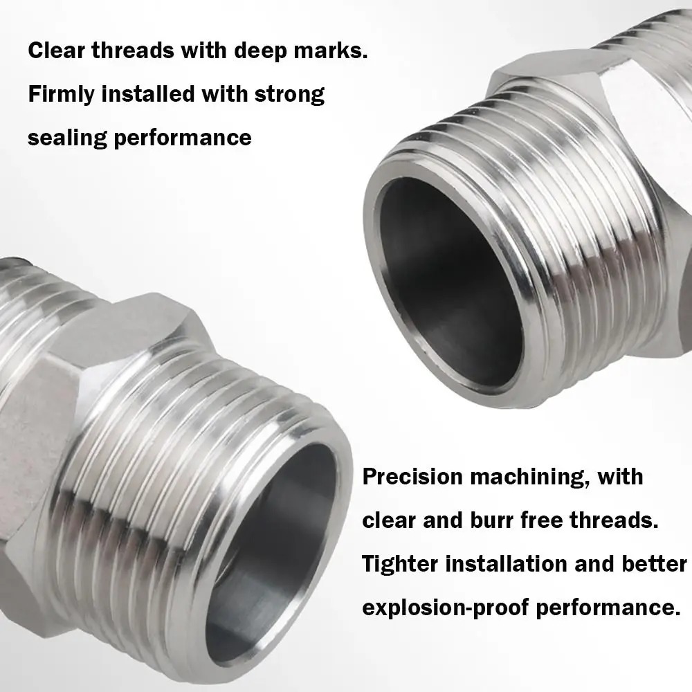 Gambar produk SHILECTI Sambungan Pipa Air Male Hex Nipple Pipe Connector 2 PCS 1/4 Inch - SC138