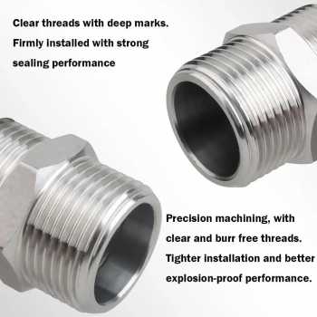Gambar produk SHILECTI Sambungan Pipa Air Male Hex Nipple Pipe Connector 2 PCS 1/4 Inch - SC138