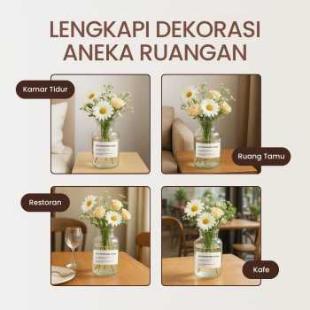 Gambar produk DDSSTORE Vas Bunga Botol Kaca Aesthetic Bottle Vases Flower Pot 500ml - EN549