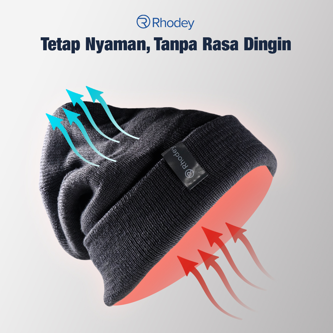 Gambar produk Rhodey Topi Kupluk Rajut Pria Wanita Poliester Beanie Hat Winter - EC002