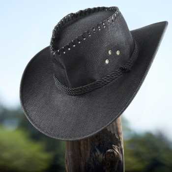 Gambar produk Topi Cowboy Unisex Hat Cotton Hemp Sunhat Wild Brim - Jn45