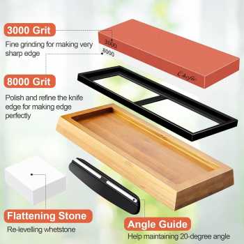 Gambar produk Chefic Batu Asah Pisau Whetstone Knife Sharpener 2 Side 3000/8000 - C380