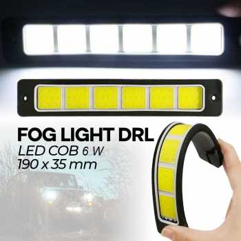 Lampu Kabut Mobil Foglamp LED COB DRL Waterproof Cool White 12V 190mm - MA357