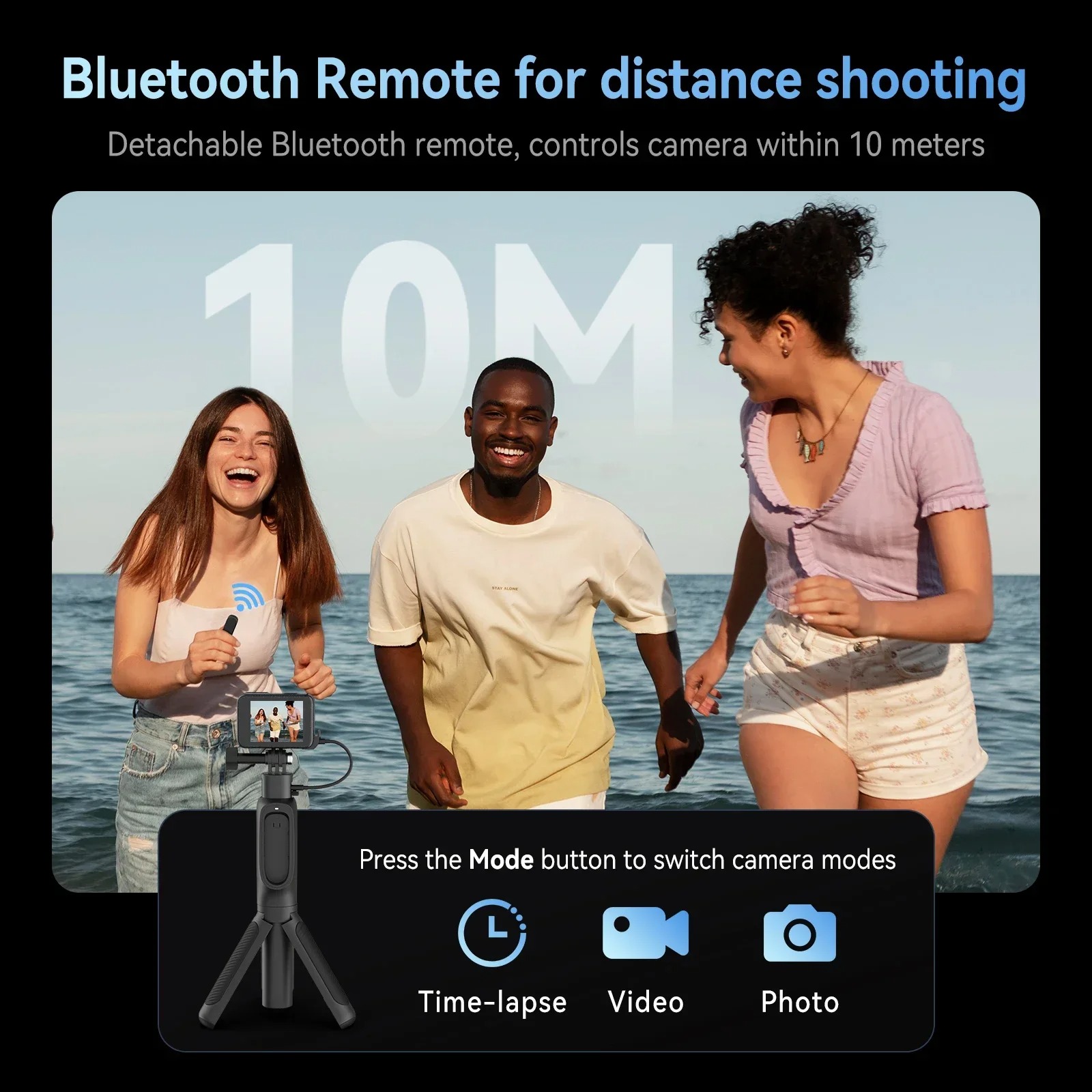 Gambar produk TELESIN Tripod Kamera Aksi Tongsis Monopod Power Bank Bluetooth Remote - S1-CSS-01-TGP