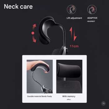 Gambar produk HBADA Kursi Kantor Ergonomic Office Chair Lumbar Support Headrest - HDNY164BM