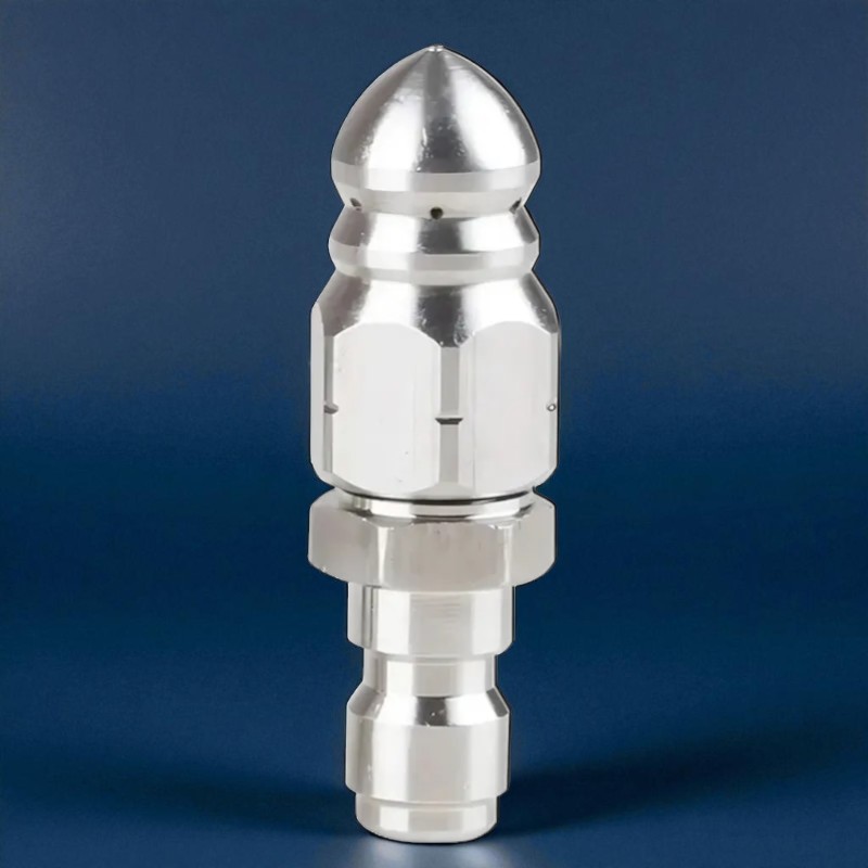 Gambar produk EZOT Jet Nozzle Pembersih Pipa Tekanan Tinggi Stainless Steel 1/4 Inch - EZ041