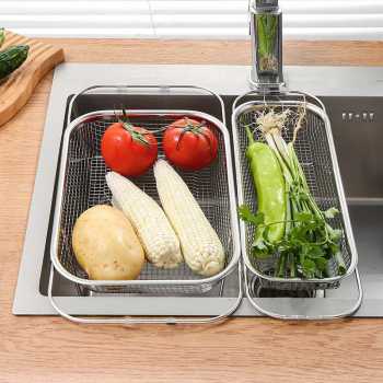 Gambar produk Fibra Saringan Buah Sayur Wastafel Retractable Vegetable Washing Basin - INU131