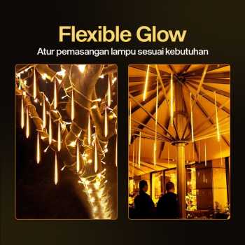 Gambar produk STUXMOS Lampu Hias String Lights Meteor Waterproof Warm White 8PCS - XH480