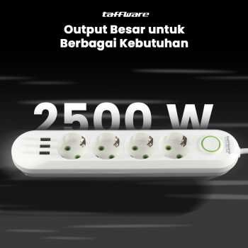 Gambar produk Taffware Stop Kontak USB Port EU Plug 10A 110-250V 2500W 4 Lubang - QL-1071U / QL-1072U