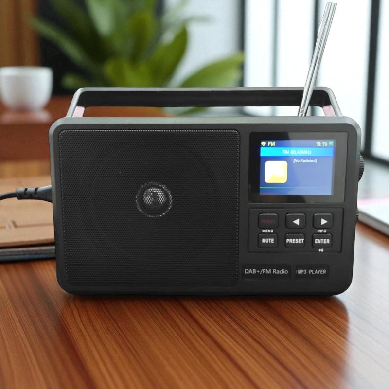Gambar produk HanRongDa Radio Digital Portable DAB FM Bluetooth Alarm LCD Screen - CS/HRD-806