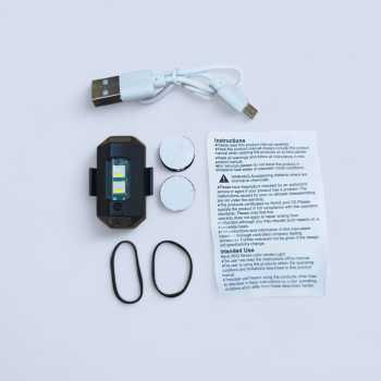 Gambar produk HISUN Lampu LED Warning Light Bike Drone Portabel 7 Color Rechargeable - H-77