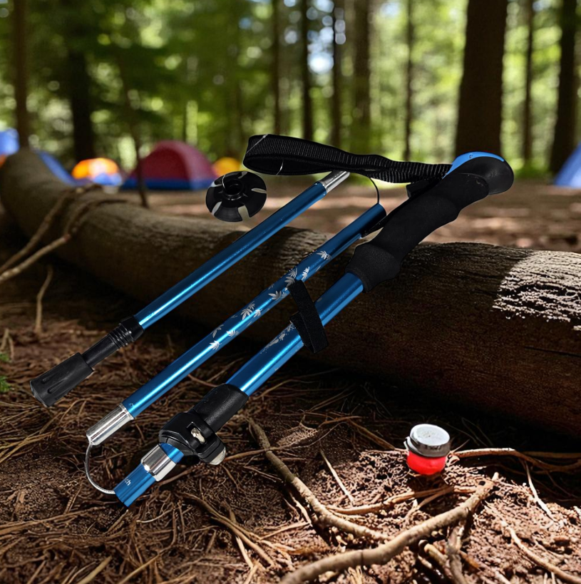 Gambar produk TaffSPORT Tongkat Hiking Lipat Trekking Pole Aluminium Alloy 130cm - TF13