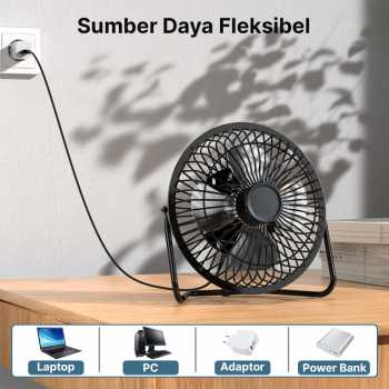 Gambar produk SANHUAI Kipas Angin Meja Portable Desk Table Fan USB 5.3 Inch 2.5W - A18