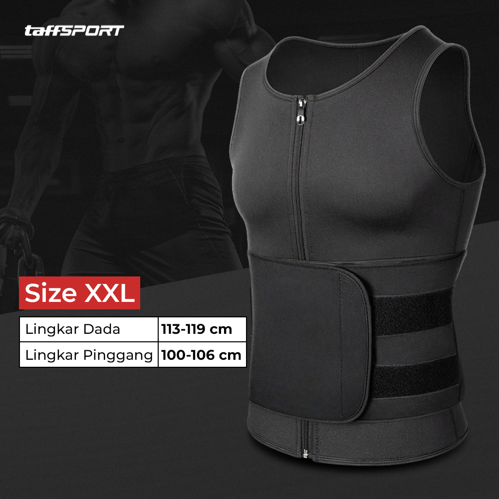 Gambar produk TaffSPORT Korset Pembentuk Badan Pria Shaper Corset Vest Single Velcro XXL - MWL10