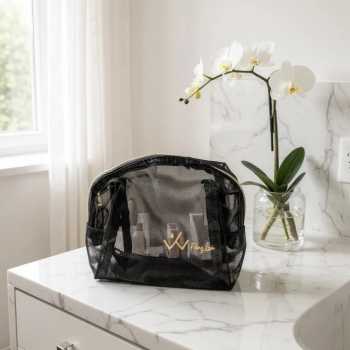 Gambar produk Fang Lun Tas Make Up Kosmetik Transparent Mesh Octagon Bag - SMG2