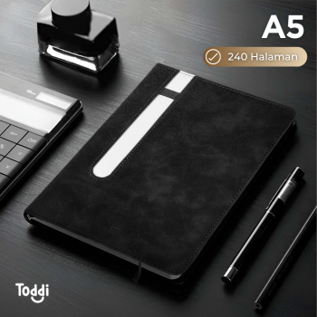 Toddi Buku Jurnal Hardcover Notebook Diary 80 GSM 240 Halaman A5 - TD158