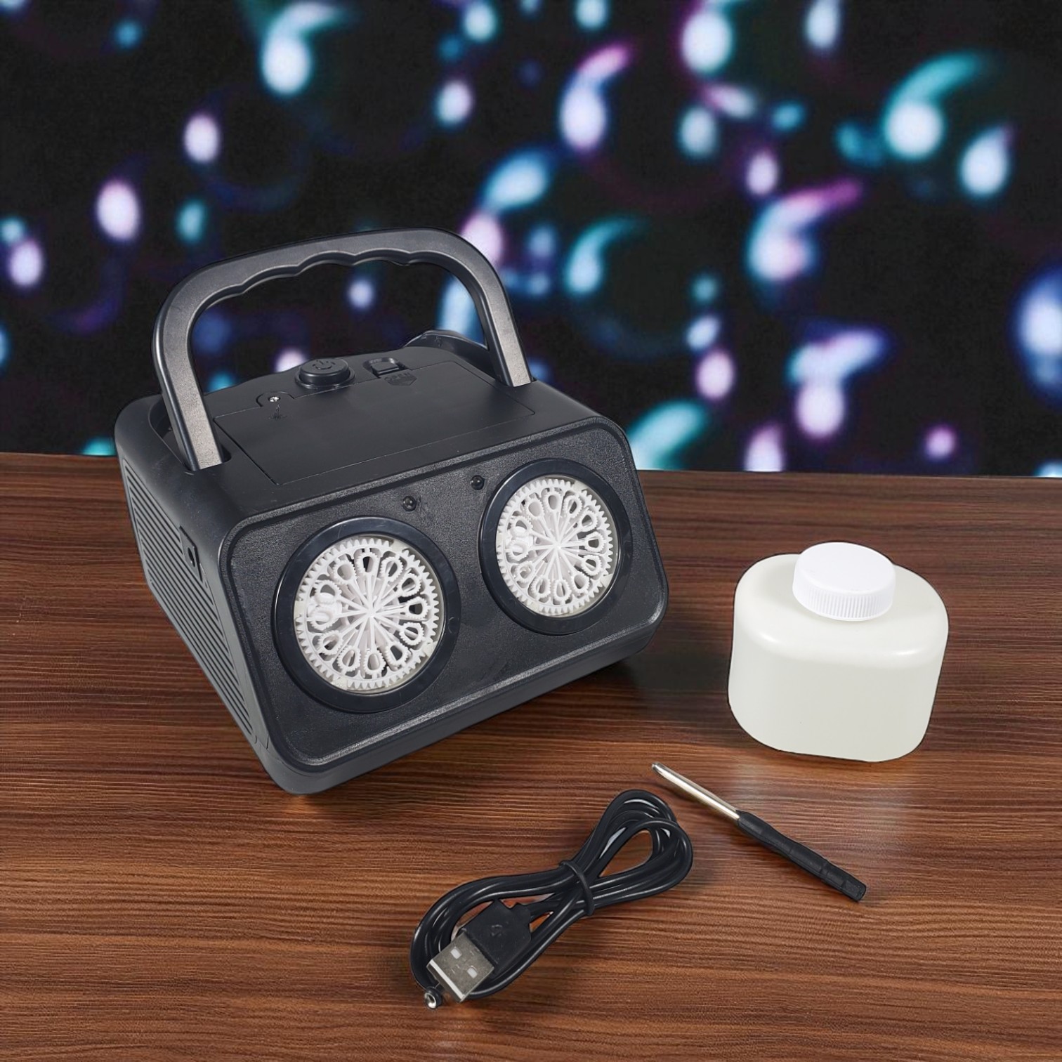 Gambar produk JH Mesin Pembuat Gelembung 2in1 Automatic Stage Bubble Machine 5V - RR160
