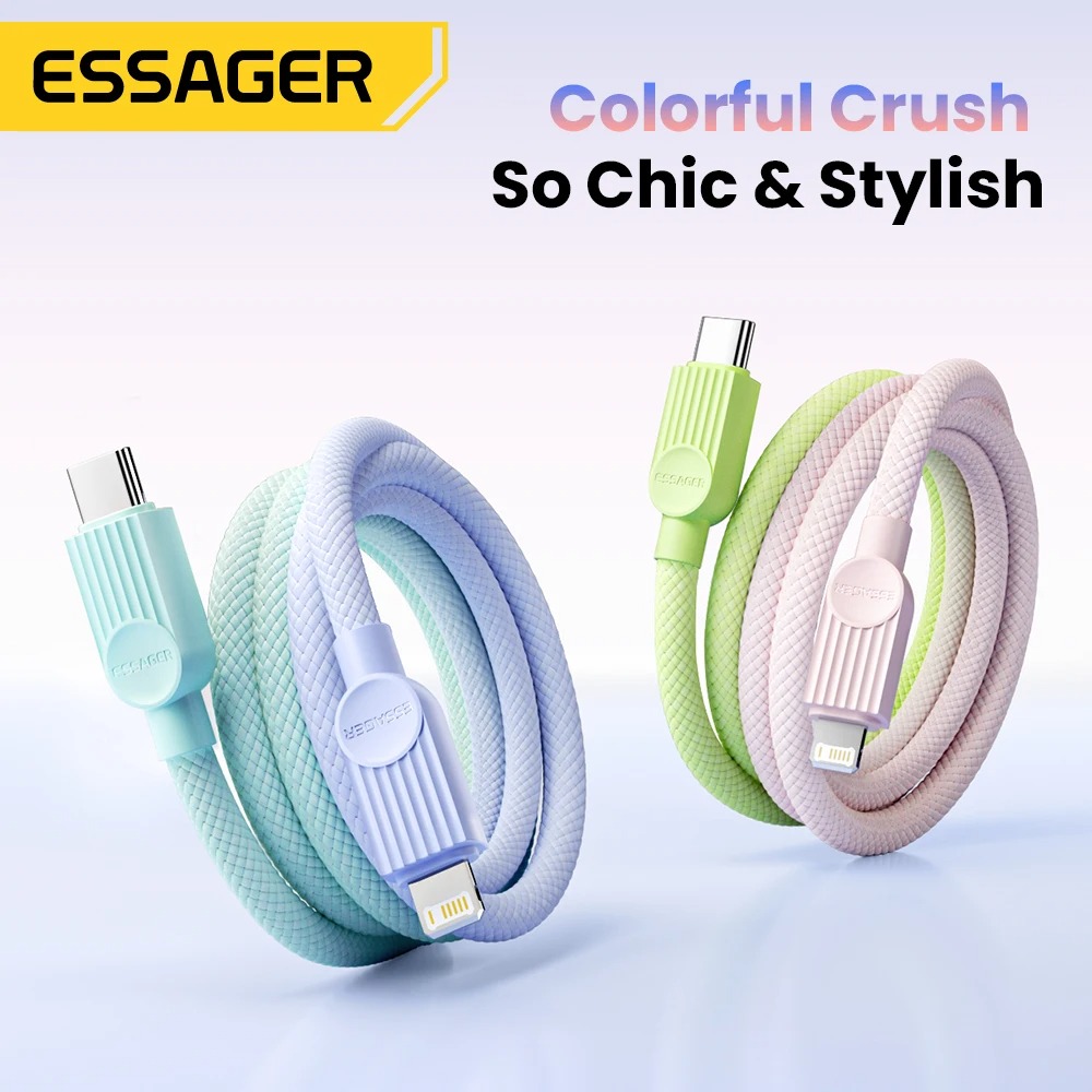 Gambar produk ESSAGER Kabel Data Type C to Lightning Fast Charging Braided 29W 2M - ES-X73