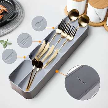 Gambar produk ANHICHEF Rak Organizer Dapur Tempat Sendok Garpu Tableware Storage Box - PP23