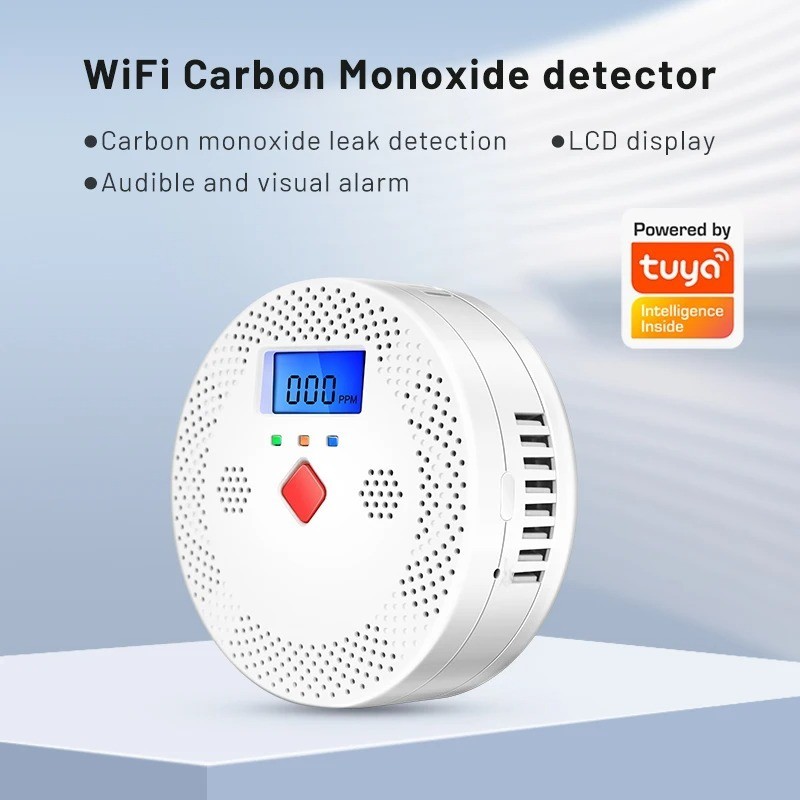 Gambar produk DYGSM Alat Pendeteksi Karbon Monoksida Smart CO Detector Tuya WiFi - DG12