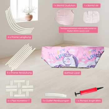 Gambar produk Xueqin SPA Bathtub Lipat Portable Adult Folding Bath 110x60x50cm - 18403