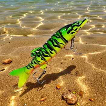 BASSLER Umpan Pancing Ikan Lifelike Fish Bait Lure 8 Section 13cm 18g - BS100