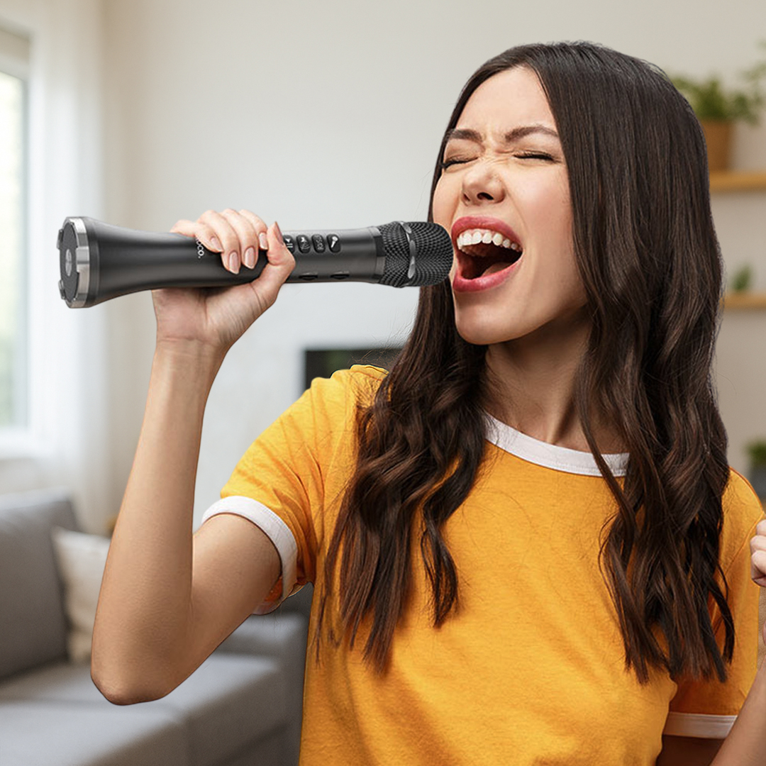 Gambar produk Lewinner Mikrofon Karaoke Wireless Bluetooth Speaker Portable - L-698
