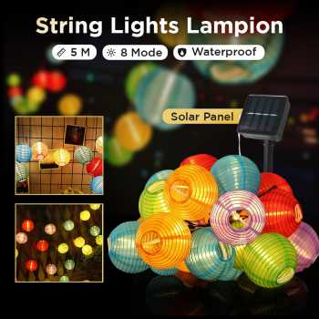 Ousam Lampu Hias String Lights Lampion Solar 20 LED 8 Modes 5M - M202