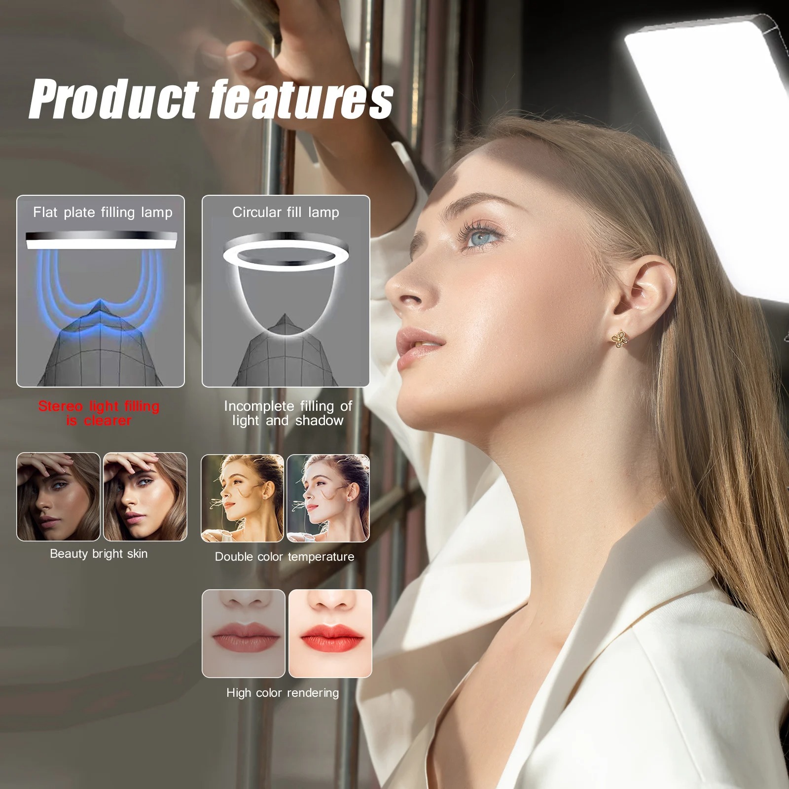 Gambar produk BTFOOR Lampu Studio Fill Light Dimmable 3in1 Frameless 6 Inch 1.6M - BT6