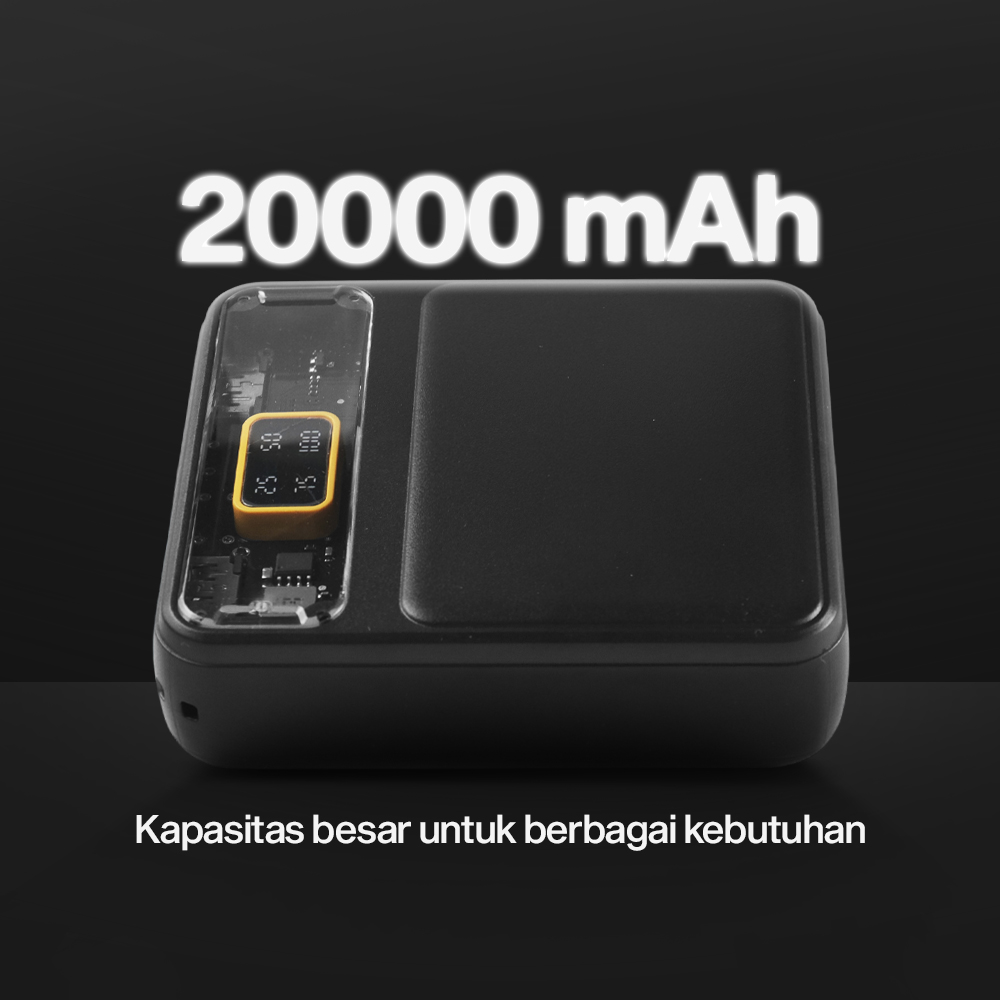 Gambar produk Yaika Power Bank 20000mAh Fast Charging 4in1 Cable Dual USB Port - BA-1699