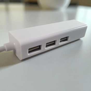 Gambar produk USB to LAN Ethernet External Network Card with USB Hub - DJLH-3100