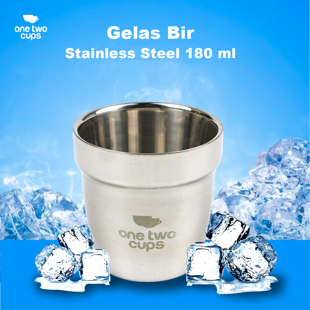 Gambar produk One Two Cups Gelas Stainless Steel Korea Single Wall Glass 180ml - J070