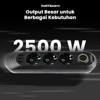 Gambar produk Taffware Stop Kontak USB Port EU Plug 10A 110-250V 2500W 3 Lubang - QL-1071U / QL-1072U