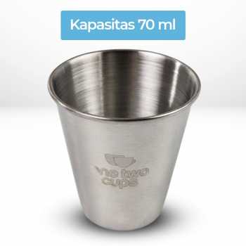 Gambar produk One Two Cups Set Gelas Camping Stainless Steel Travel Mug 70ml 4 PCS - HG189