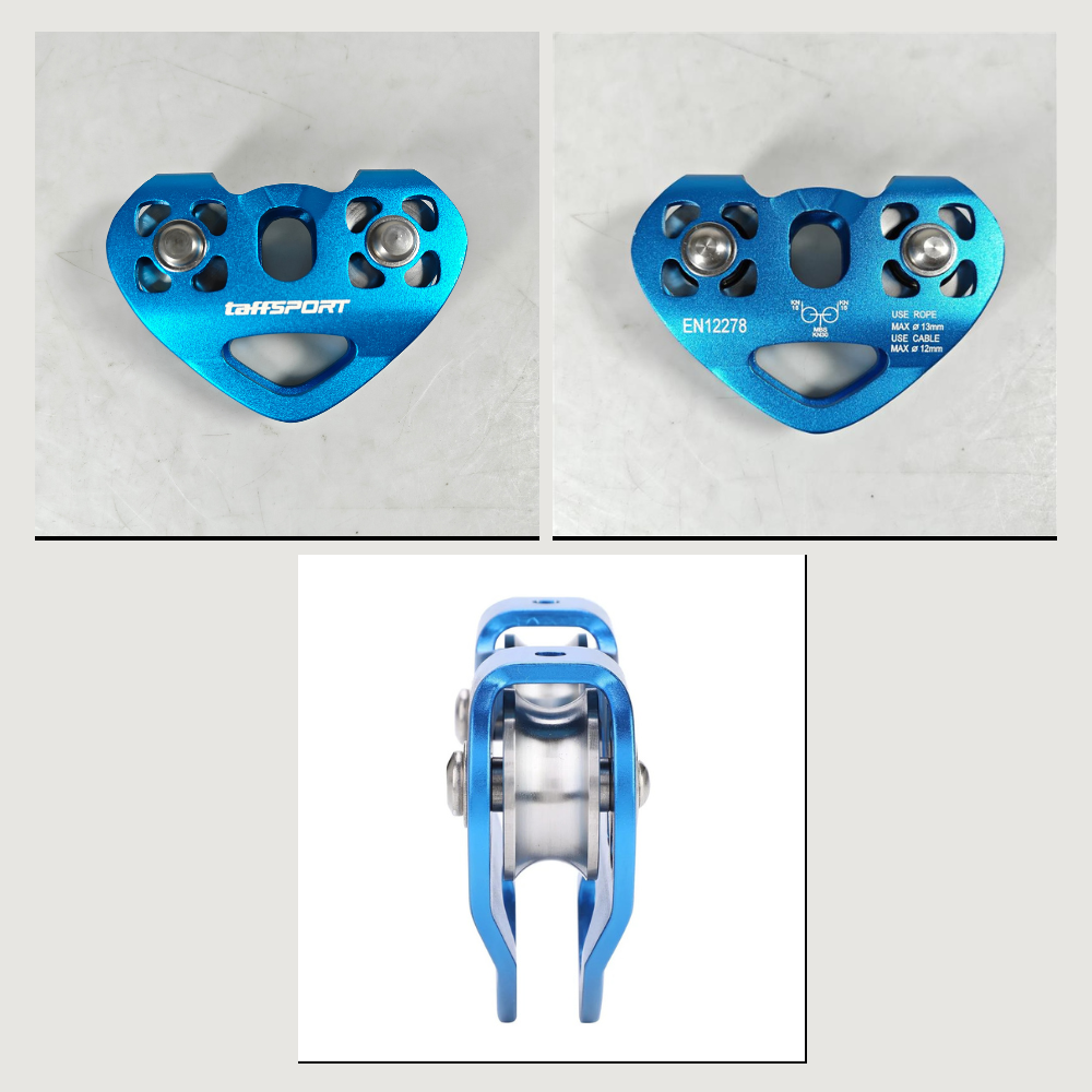 Gambar produk TaffSPORT Double Pulley Tandem Zipline Smooth Surface Aluminium 30kN - ZWA006