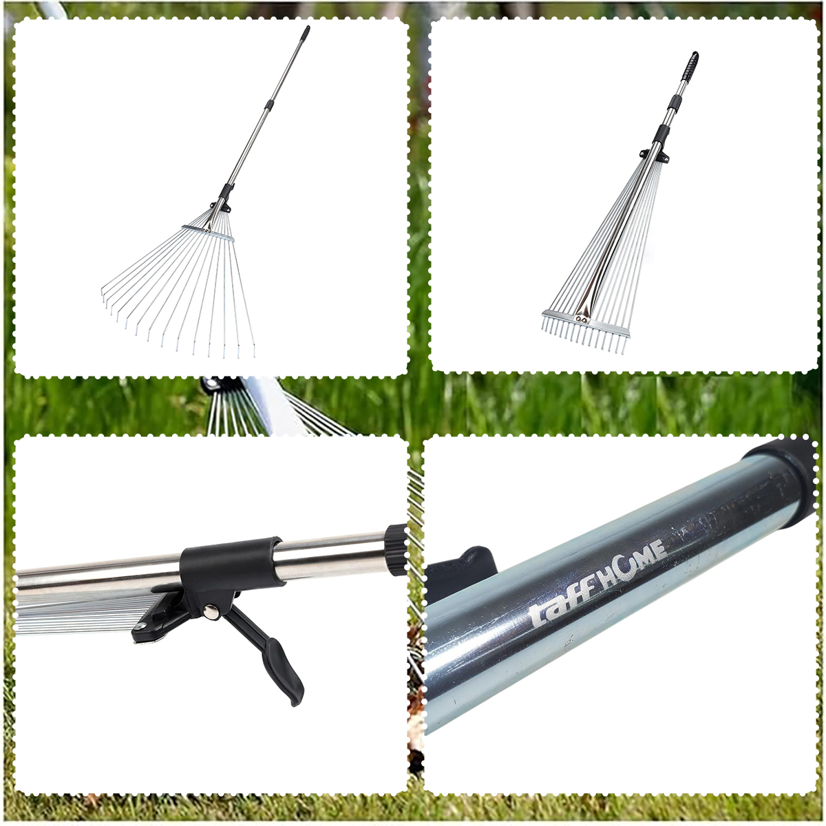 Gambar produk TaffHOME Sapu Garuk Taman Garden Leaf Rake Carbon Steel 15 Teeth - IS-15